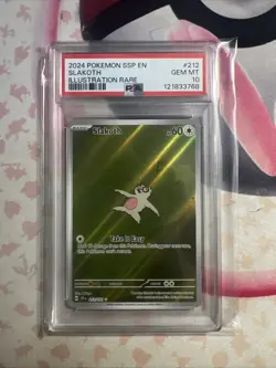 Pokemon TCG Slakoth Illustration Surging Sparks 212/191 PSA 10 - Image 1