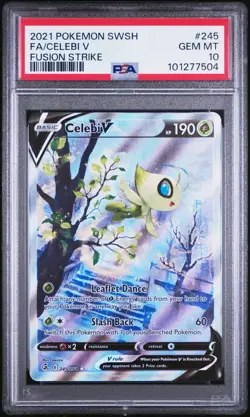 Pokemon Celebi V Alt Full Art 245/264 Fusion Strike #245 GEM MINT PSA 10 - Image 1
