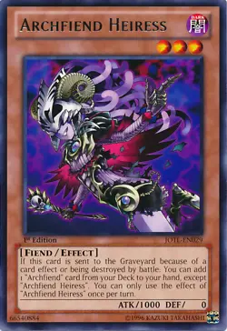 Yugioh! MP Archfiend Heiress - JOTL-EN029 - Rare - Unlimited Edition Moderately - Image 1