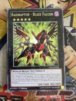 Yugioh Raidraptor - Blaze Falcon CROS-EN048 Rare 1st Edition NM - Image 1