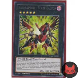 Yugioh Raidraptor - Blaze Falcon CROS-EN048 Rare 1st Edition NM - Image 1