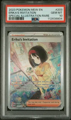 Erika's Invitation 2023 Pokemon Mew EN-151 #203 Special Illustration Rare PSA 10 - Image 1
