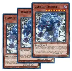 Yugioh Danger! Bigfoot! (Alt Art) x 3 1st Edition Super Rare NM - Free Holo Card - Image 1