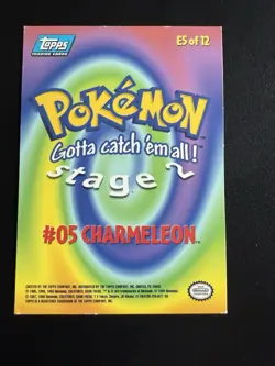 CHARMELEON E5 of 12 - BLUE LABEL RAINBOW FOIL HOLO TOPPS Pokemon The Movie 1999 - Image 2