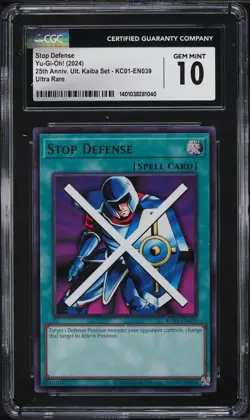 2024 Yu-Gi-Oh! 25th Anniversary Ultimate Kaiba Stop Defense #KC01-EN039 CGC 10 - Image 1