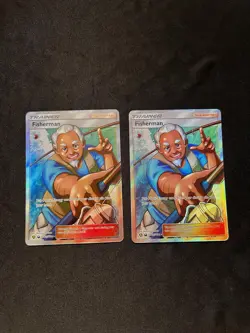 Pokemon TCG Fisherman Hidden Fates SV83/SV94 Holo Full Art Ultra Rare Lot of 2 - Image 1