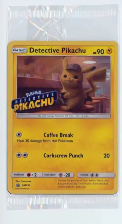 Pokemon 2019 Black Star Promo SM190 DVD Stamped Holo Detective Pikachu Sealed - Image 1