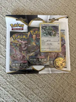 Pokemon TCG Sword and Shield Rebel Clash Rayquaza Blister Pack (Sealed/Unopened) - Image 1