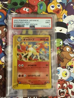 2x Rapidash 105/128 Expedition 1st Edition PSA 9 Mint Holo Rare Pokemon Card - Image 1