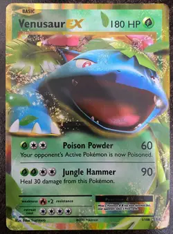 Venusaur EX 1/108 Holofoil Ultra Rare Evolutions | LP | Pokemon TCG Card - Image 1
