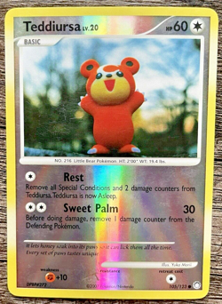 Pokemon TCG Card Teddiursa - 105/123 - Reverse Holo Mysterious Treasures - LP - Image 1