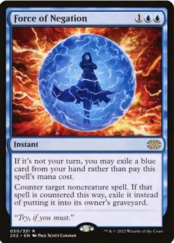 Magic The Gathering MTG Force of Negation Double Masters 2022 Foil LP Light Play - Image 1