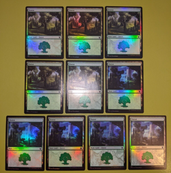 10 FOIL Forest Theros: Beyond Death 5 of Each Art #286 and #287 MTG 10 - Image 1