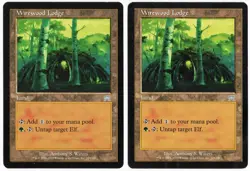 Wirewood Lodge x2 2x 2002 Onslaught Colorless Uncommon Land MTG HP (crease) AZ9 - Image 1