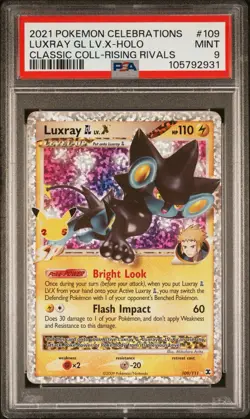 2021 Pokemon Celebrations Classic Collection Luxray GL LV X #109 PSA 9 - Image 1