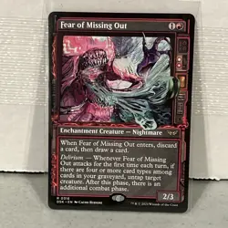 1x Fear of Missing Out MTG Duskmourn: House of Horror Showcase Art Rare Foil NM - Image 1