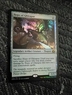 Magic The Gathering MTG Hope of Ghirapur Prerelease Stamp Foil Trading Card NM - Image 1