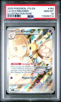 2025 POKEMON JTG EN-JOURNEY TOGETHER ILLUSTRATION RARE LILLIE'S RIBOMBEE PSA 10 - Image 1