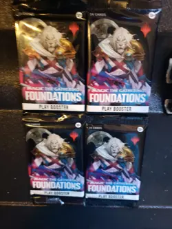 MTG Foundations Play Booster Pack - Set of 4 | In Hand *Sealed* + FREE GIFT!! - Image 1