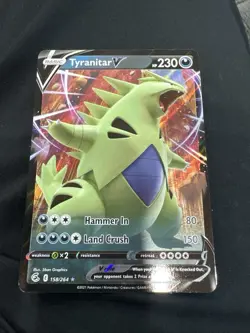 Tyranitar V - 158/264 - Pokemon Fusion Strike Sword & Shield Ultra Rare Card NM - Image 1