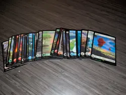 MTG Final Fantasy Basic Lands Complete Set of 32 Full Art Land Foil And Regular - Image 1