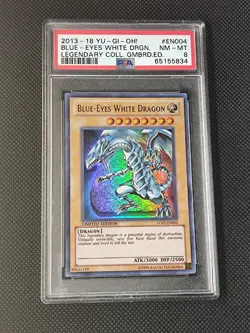 Blue Eyes White Dragon LC01-EN004 Ultra Rare Yu-Gi-Oh Legendary Collection PSA 8 - Image 1