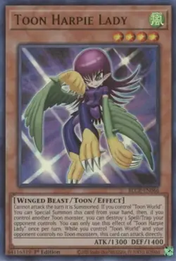 Toon Harpie Lady - BLCR-EN066 - Ultra Rare - 1st Edition - Lightly Played - Image 1