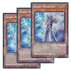 Yugioh - Silent Magician x 3 - 1st Edition Secret Rare NM - Free Holo Card - Image 1