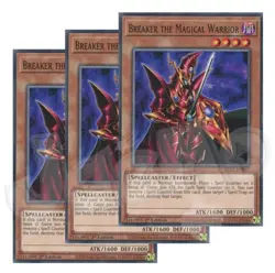 Yugioh - Breaker the Magical Warrior x 3 - 1st Edition NM - Plus Free Holo Card - Image 1