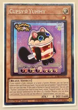 Cupsy Yummy 1st Edition Collector's Rare JUSH-EN016 Yu-Gi-Oh! - Image 1