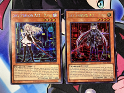 Sky Striker Ace Raye & Roze SECRET YuGiOh ALT ART Asian English SLF1-AE035, 36 - Image 1