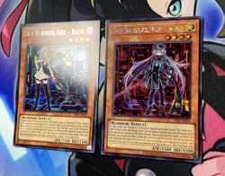 Sky Striker Ace Raye & Roze SECRET YuGiOh ALT ART Asian English SLF1-AE035, 36 - Image 3