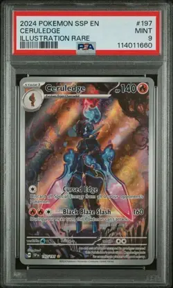 2024 POKEMON SSP EN-SURGING SPARKS ILLUSTRATION RARE #197 CERULEDGE PSA 9 - Image 1
