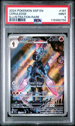 2024 POKEMON SSP EN-SURGING SPARKS ILLUSTRATION RARE #197 CERULEDGE PSA 9 - Image 1