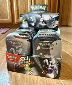 Pokemon TCG Black Bolt And White Flare Unova Mini Tin Set of 8 w Display Box - Image 1