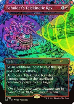 MTG Beholder's Telekinetic Ray - Fling (Rainbow Foil) Secret Lair Drop Foil - Image 1