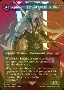 MTG Final Fantasy Sephiroth Fabled Soldier One Winged Angel Borderless Foil Eng - Image 1