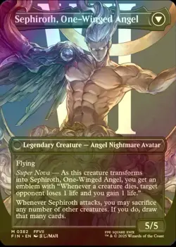 MTG Final Fantasy Sephiroth Fabled Soldier One Winged Angel Borderless Foil Eng - Image 2