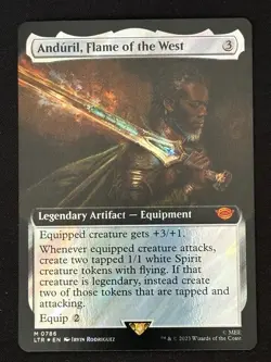 1x MTG Anduril, Flame of the West (Extended Art) (Surge Foil) - (LTR) #786 - Image 1