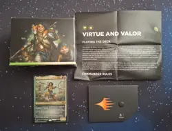 MTG VIRTUE AND VALOR Commander Deck Complete Cards Sleeved NM, Wilds of Eldraine - Image 1