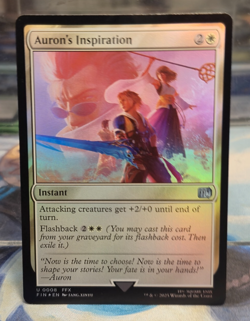 MTG Final Fantasy FFX Auron's Inspiration Foil 0008 Uncommon 2W Instant White - Image 1
