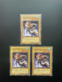 Yugioh Terrorking Salmon IOC-060 Common Unlimited Edition Damaged X3 - Image 1