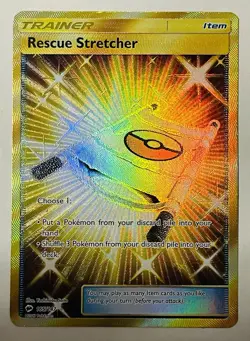 Pokemon TCG Rescue Stretcher 165/147 (Gold) Burning Shadows Secret Rare • NM - Image 1