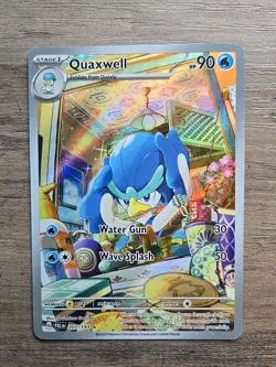 Pokemon TCG Quaxwell 207/193 Paldea Evolved Illustration Rare Card NM - Image 1