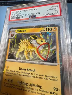 PSA 10 Jolteon SVP 169 Prismatic Evolutions Poster Collection Cosmo Holo Swirl - Image 4