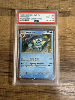 2025 POKEMON SVP EN-SV BLACK STAR PROMO #168 VAPOREON PSA 10 - Image 1