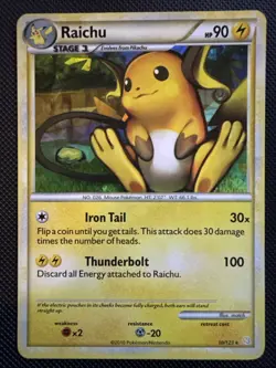 Pokemon TCG Raichu (HeartGold SoulSilver HGSS 10/123) Cracked Ice Holo NM - Image 1
