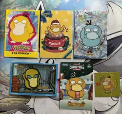 Pokemon Psyduck Peru Exclusive Non TCG Card & Sticker Bundle - Image 1