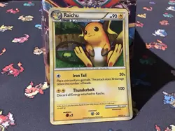 Pokemon TCG Raichu 10/ 123 Holo Rare HeartGold SoulSilver Pokemon Card (R2) - Image 1