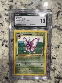 Venomoth 29/64 1st Edition Pokemon Jungle CGC 10 Gem Mint - Image 1